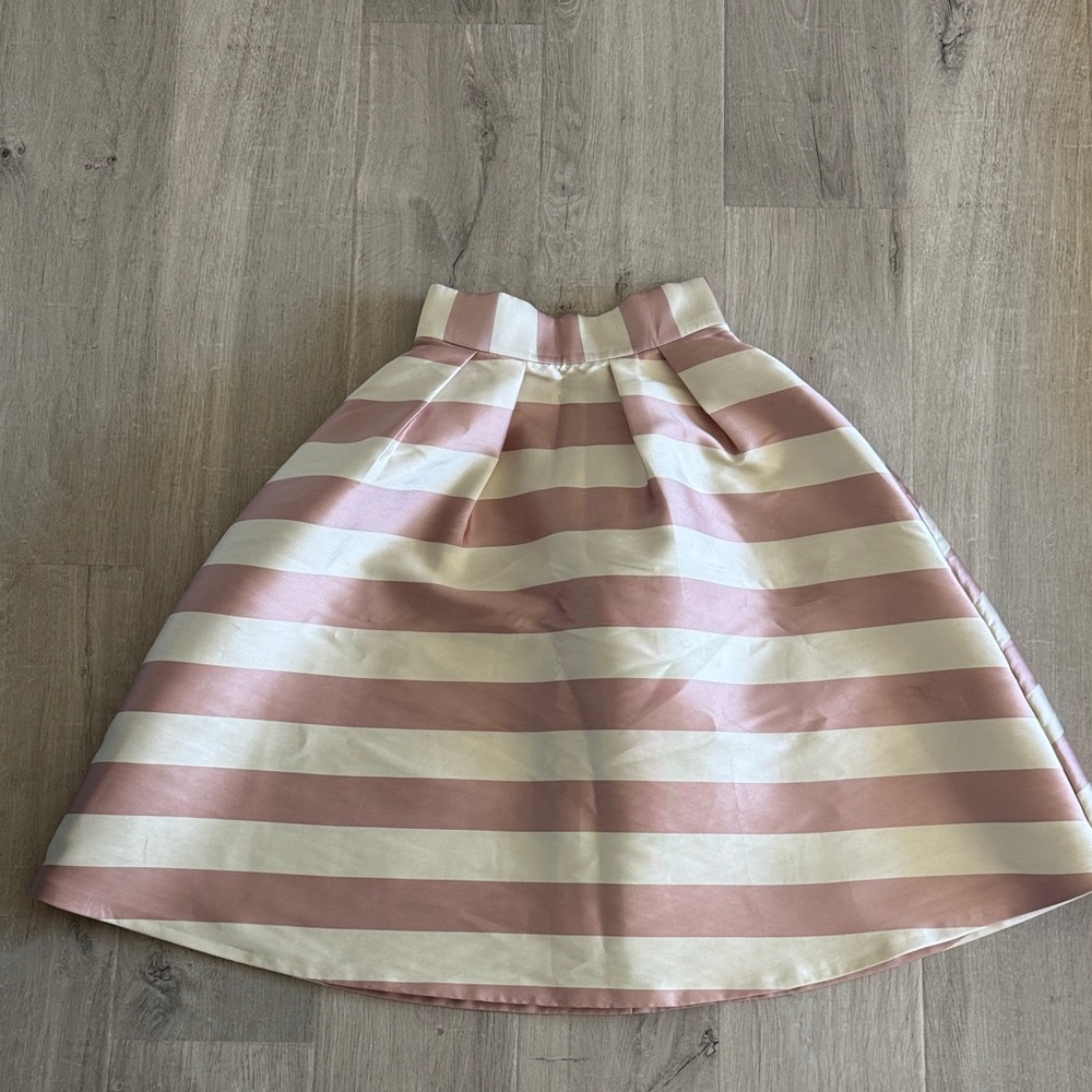 Topshop Striped Pink and White Women's Full Skirt